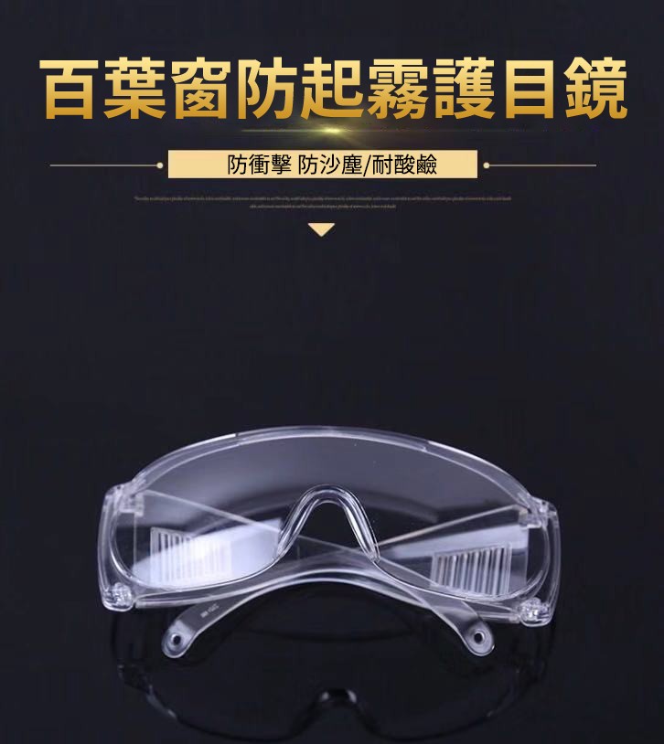 防疫必備！百葉窗防起霧護目鏡