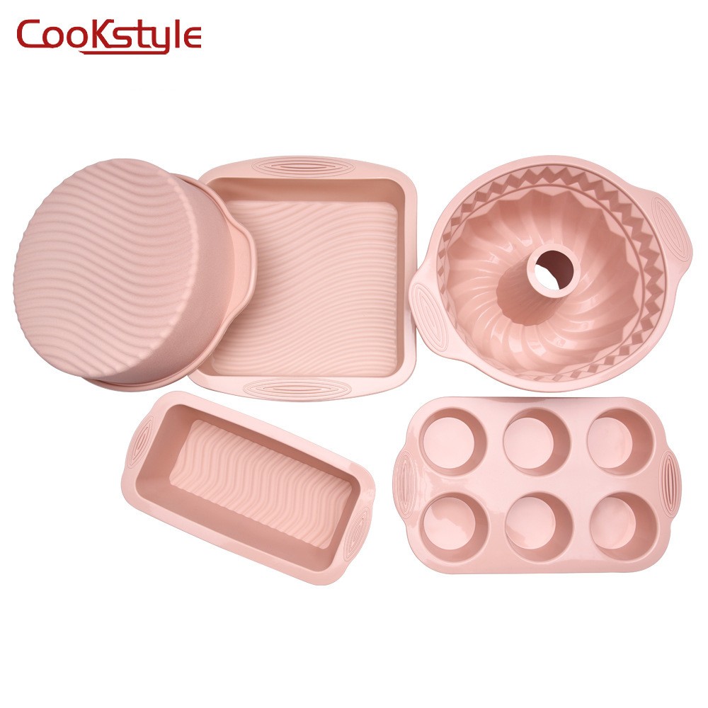 CookStyle 不鏽鋼圈矽膠烘焙模具五件套 (三色)