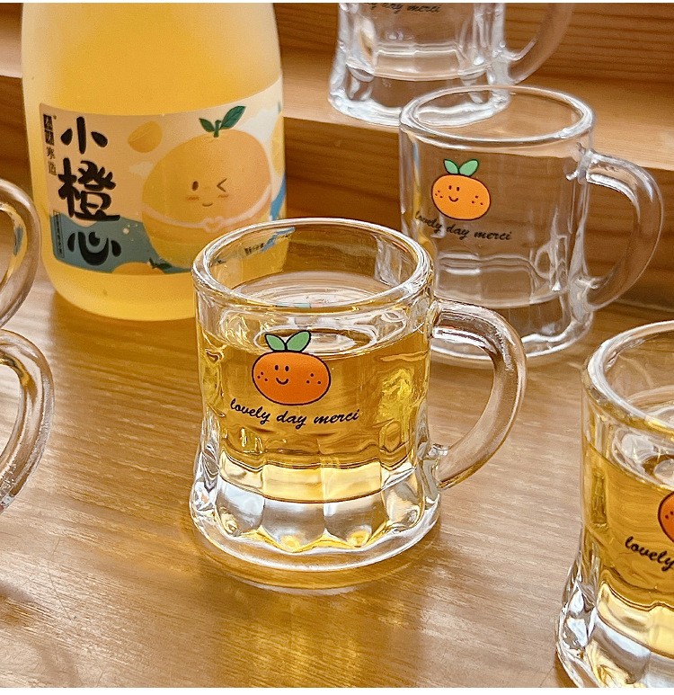 創意橘子玻璃燒酒杯6件組
