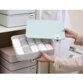 居家附標示內褲襪子收納盒 (藍/粉)