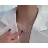 鎖骨鍊-純銀 環環相扣