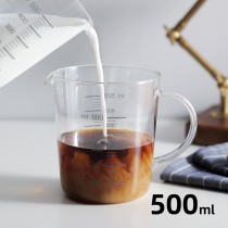 日本霜山耐熱高硼矽玻璃量杯 500ml