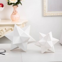 不規則五角星陶瓷擺飾二件組 (白/黑)