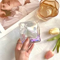 ins風高級感不規則扭扭玻璃威士忌杯