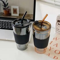 北極光高顏質玻璃吸管兩用杯
